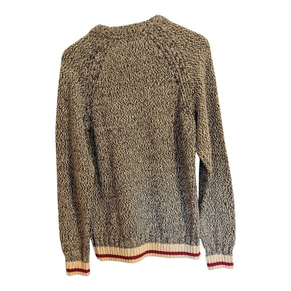 Roots Cotton Knit Sweater Mens XS Black Red Canada Cabin Collection Pullover - Picture 2 of 9